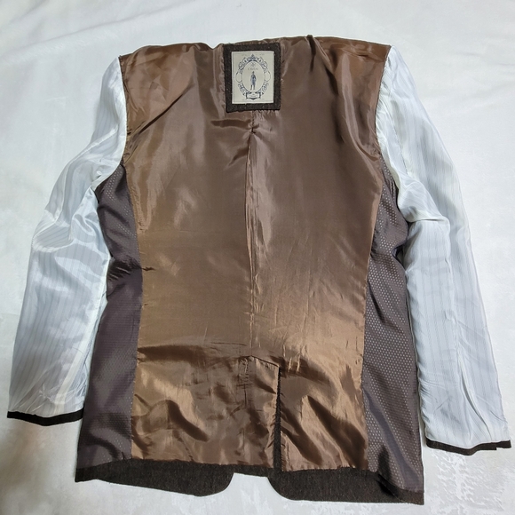 House of Cavani Mens Sport Jacket Brown Slim Fit Wool Blend 40R Single vented - Picture 10 of 11